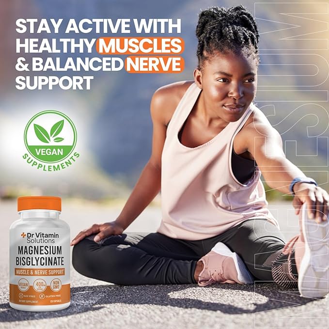 Magnesium Glycinate 400mg (Buffered Magnesium Bisglycinate Chelate) | Albion® Chelated Magnesium for Muscle &amp Nerve Support + Calm | High Absorption Gentle on Stomach | Non-GMO 120 Vegan Capsule