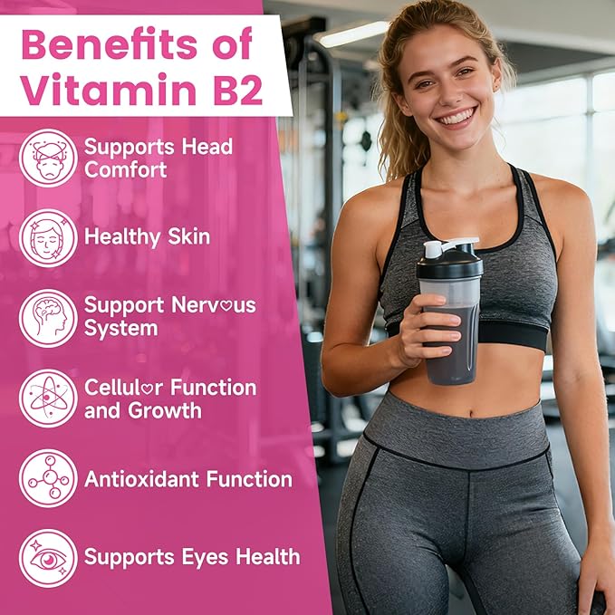 2 Pack Vitamin B2 Gummies Riboflavin 400mg Supplement with Magnesium for Kids &amp Adults B2 Gummies for Nervous System Support &amp Skin Health Raspberry Flavor 120 Count