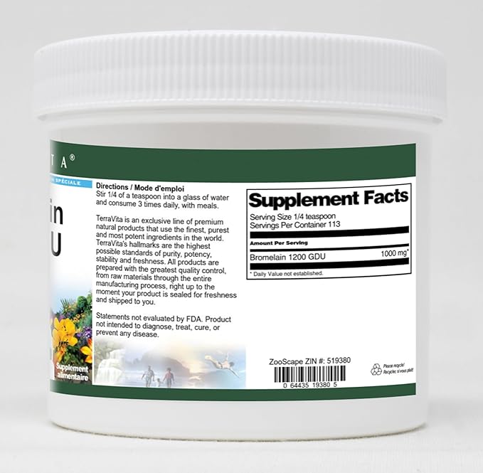 Bromelain 1200 GDU Powder (4 oz ZIN: 519380) - 3 Pack