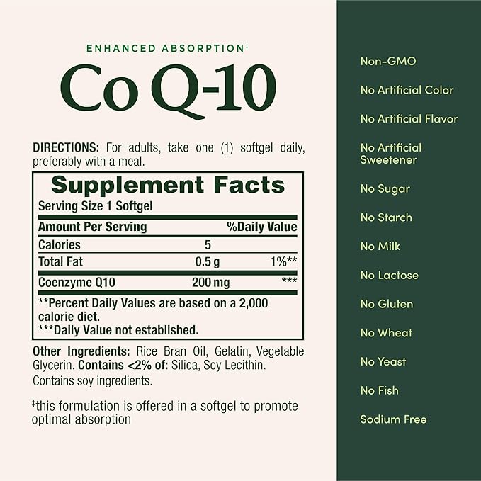 Nature’s Bounty CoQ10 200 mg Softgels Heart Health &amp Cellular Energy Support Twin Pack 160 Rapid Release Softgels