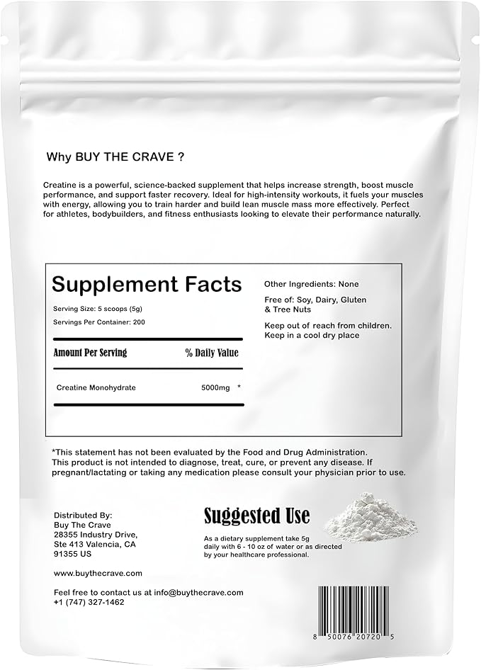 Ultra-Pure Micronized Creatine Monohydrate Powder - Maximize Strength Power and Muscle Growth - Unflavored Gluten-Free (200 Servings 1000g)