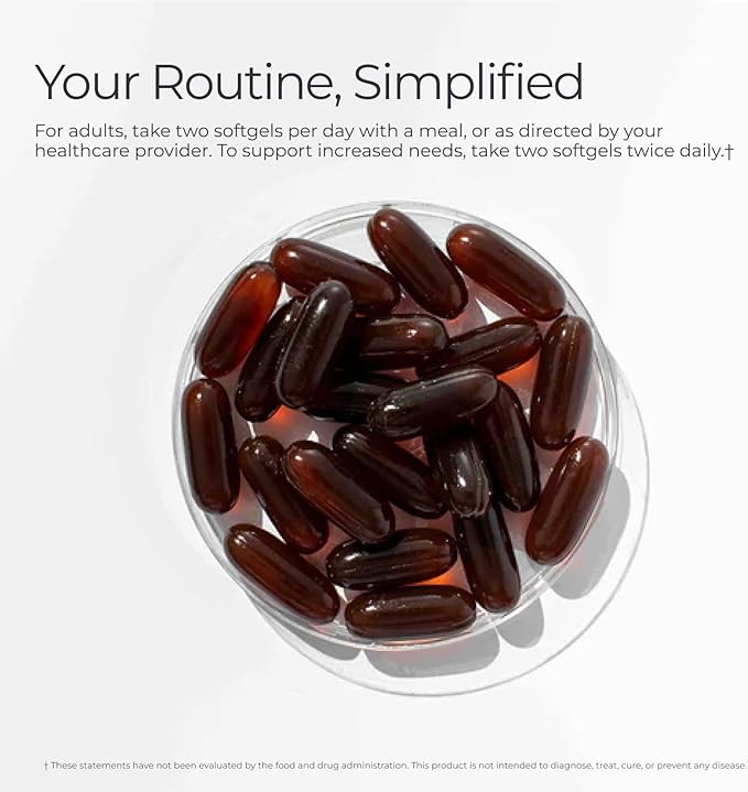 Livingood Daily Omega 3 6 9 Plus Turmeric Curcumin Supplement 60 Softgels - Fish Oil Omega 3 Supplements (EPA &amp DHA) for Men and Women - Brain Joint Heart Health and Metabolism - Made in USA