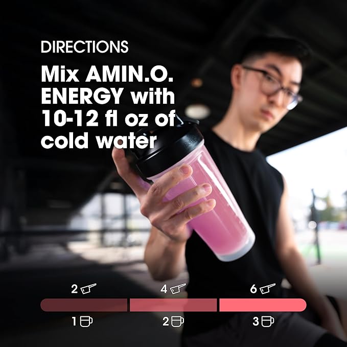 Optimum Nutrition Amino Energy Powder Plus Focus with BCAA Electrolytes and Caffeine Juicy Strawberry 30 Servings (Packaging May Vary)