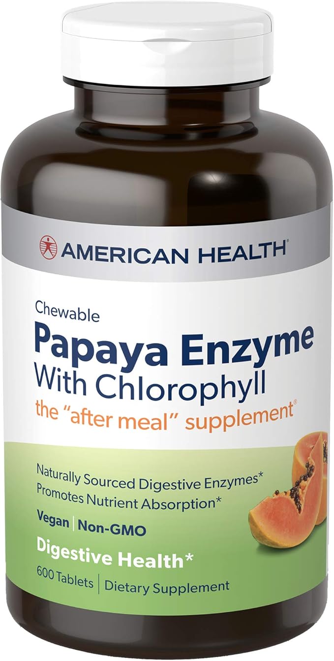 American Health 600 Count Papaya Enzyme Tablets and 21st Century 100 Count Tropical Papaya Enzyme Chewable Tablets Bundle