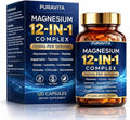 Puravita Magnesium Complex Puravita 12 in 1 Magnesium Supplement 700mg with Glycinate Citrate Malate Oxide Taurate &amp More – High Absorption for Muscle Nerve &amp Sleep Support 120 Capsules