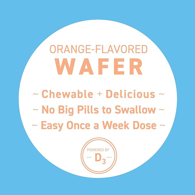 14000 IU Vitamin D3 Cholecalciferol Vitamin D Deficiency Once-Weekly Chewable Wafer Non-GMO Natural Orange Flavor 8 Tablets (Pack of 2)