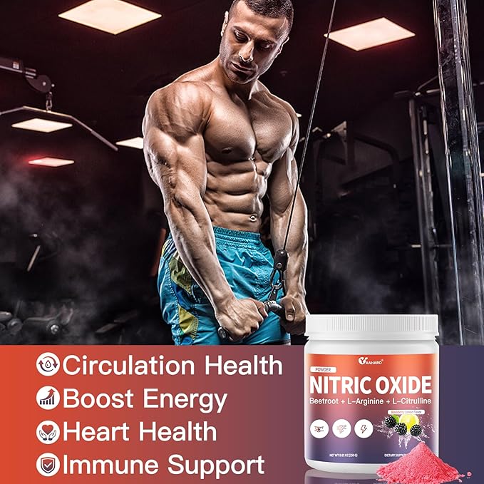 Nitric Oxide Supplement - Beet Root Powder with L-Citrulline &amp L-Arginine Nitric Oxide Supplements for Men Women with Beetroot Supports Energy Heart Health BlackBerry Lemon Flavor 35-Day Supp