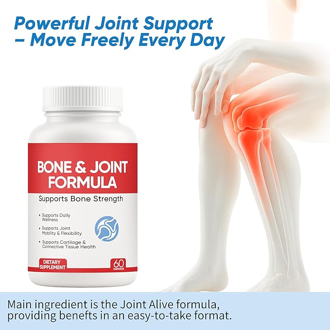 Shield Bone and Joint Formula - Enhanced Bone Support &amp Bone Health Supplement with Vitamin D3 &amp K2 60 Capsules (1)