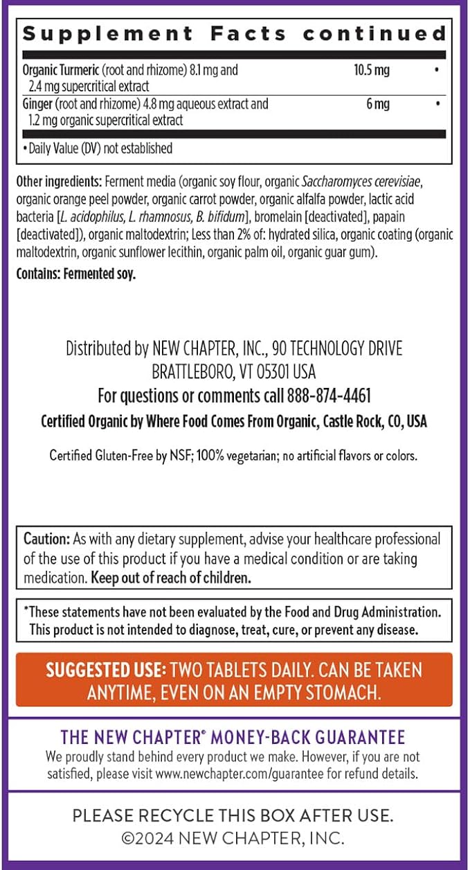 New Chapter Men's Multivitamin Advanced Formula for Stress Brain Immune Heart &amp Energy Support Higher Levels of Whole-Food Fermented Essential Nutrients for Men + Selenium + B Vitamins 72 ct