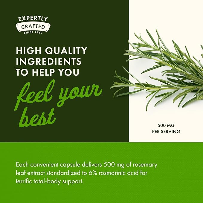 Swanson Rosemary Extract - Standardized 500 mg 60 Caps (2 Pack)