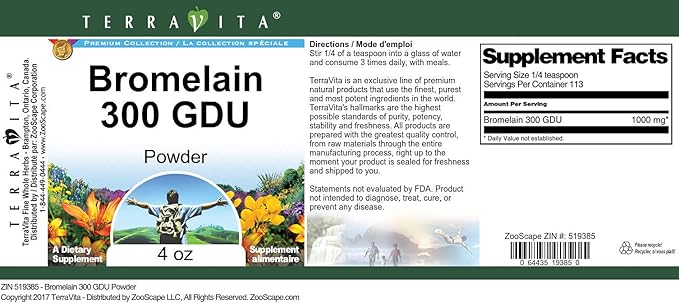 Bromelain 300 GDU Powder (4 oz ZIN: 519385)