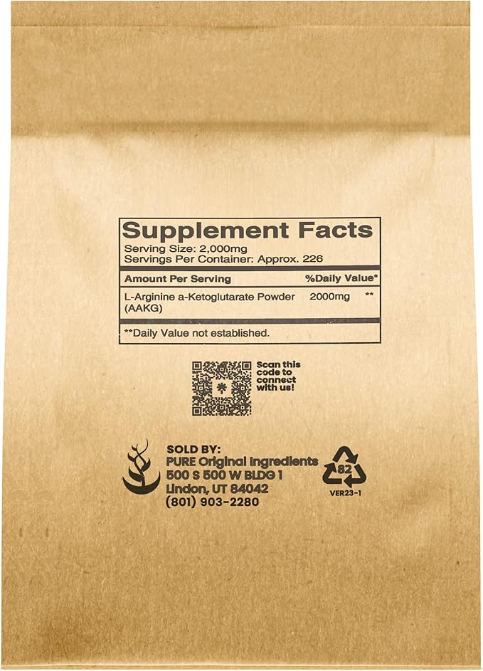 PURE ORIGINAL INGREDIENTS L-Citrulline L-Arginine &amp AAKG Powder Bundle (1 lb Each) Food Safe Supplement Powders