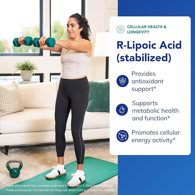 Pure Encapsulations R-Lipoic Acid (Stabilized) | Hypoallergenic Supplement with Enhanced Antioxidant Protection and Metabolic Support | 120 Capsules