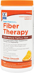 Quality Choice Psyllium Fiber Powder Sugar Free Orange Flavor Formula 114 Doses for Daily Digestive System Support. Promotes Regularity with Gentle Soluble Fiber in Convenient Powder Formula
