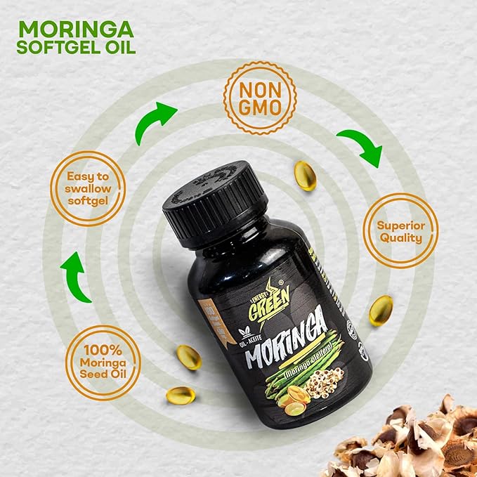 Moringa Seed Oil Softgels 100% Pure Cold-Pressed from Moringa Oleifera Seeds Vegan Non-GMO Natural Antioxidant Superfood 1000mg per Serving – 100 Capsules by Amazon Andes