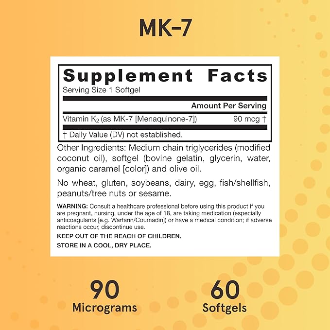 Jarrow Formulas MK-7 90mcg-Bioactive Form of VIT K2-60 Servings(Softgels)-for Bone &amp CV Health-VIT K2 MK-7 Dietary Supp-K2 VIT Supp MK-7-Gluten Free12 Pack