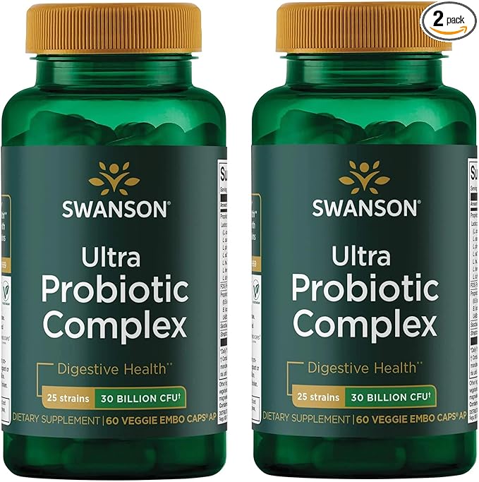 Swanson Ultra Probiotic Complex 30 Billion Cfu 60 Veg Capsules (2 Pack)