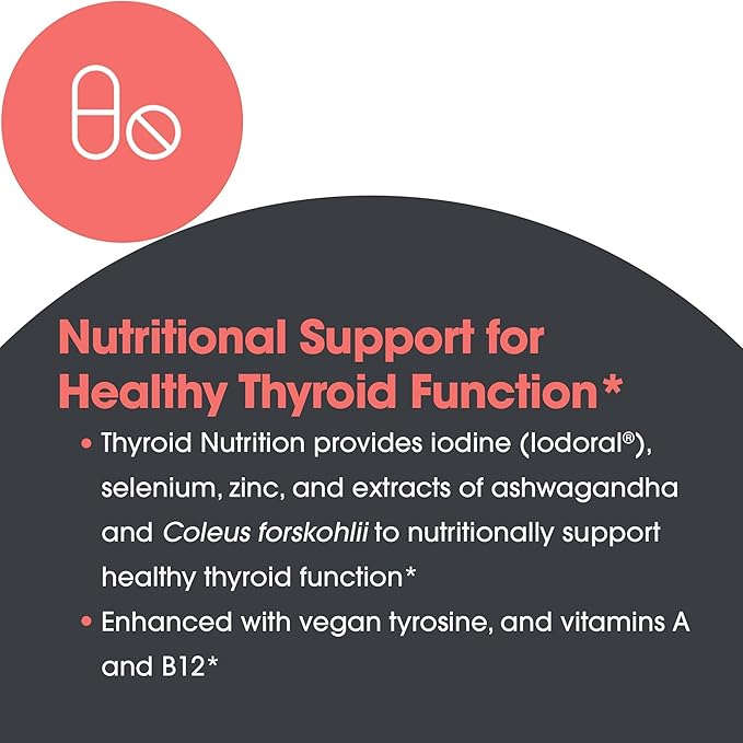 Allergy Research Group Thyroid Nutrition with Iodoral - Thyroid Support for Men &amp Women Thyroid Complex Supplement Thyroid Health Iodine - 60 Count