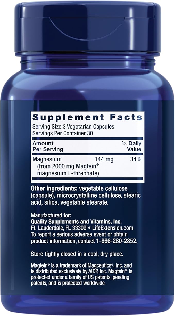 Jarrow Formulas Saccharomyces Boulardii Probiotics + MOS 5 Billion CFU Probiotic Yeast &amp Life Extension Neuro-mag Magnesium L-threonate Magnesium L-threonate Brain Health Memory