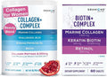 Biotin Keratin Collagen Complex and Marine Collagen Pomegranate Powder Hair Growth and Beauty Bundle
