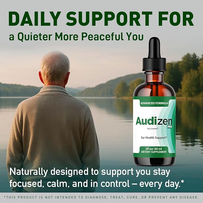(5 Pack) Audizen Pro - Original Audizen Pro Drops for Healthy Ringing Ear Support Oral Supplement Drop All Natural Clean Liquid Formula Auditory Wellness and Inner Ear Balance 5 Bottles for 5 Months