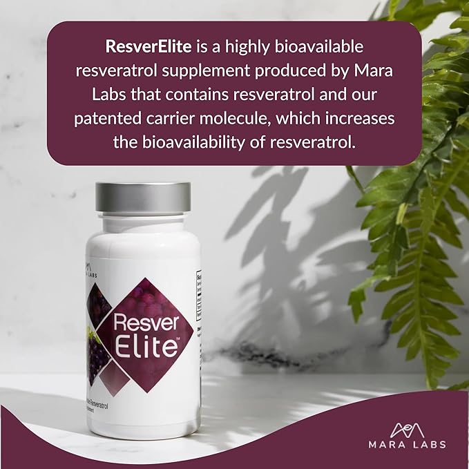 Mara Labs ResverElite | Bioavailable Resveratrol | Vegan No Fillers and Non-GMO | 30 Vegan Capsules