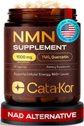Cata-Kor NMN Supplement – 1000mg Per Serving NAD Resveratrol Supplement with Quercetin | TMG – NMNH Alternative – Supports Cellular Energy &amp NAD+ Level – 60 Capsules – Third-Party Tested (1 Pack)
