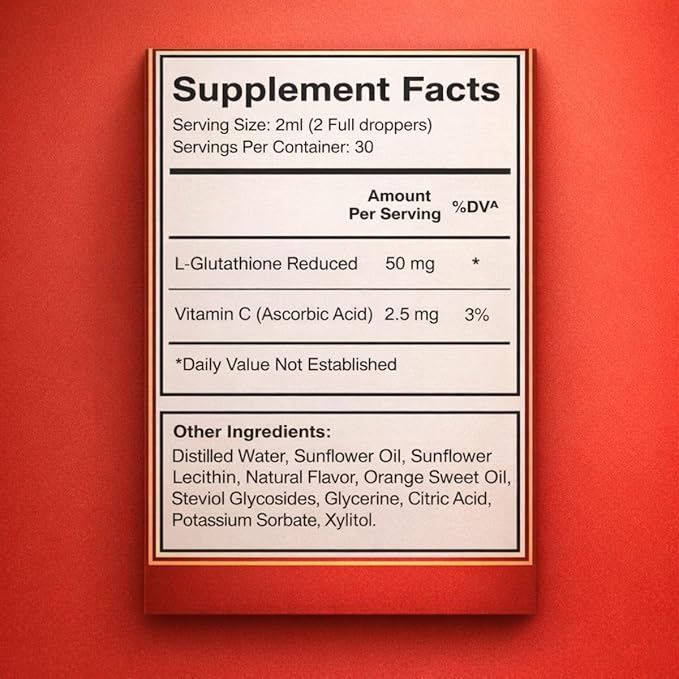 Dr. Colbert MD Nano Reduced L-Glutathione Drops | Raspberry Flavor | by Divine Health | Nanonization | Superior Absorption | Includes Vitamin C | Sugar Free | 60 Day Supply | 60ml