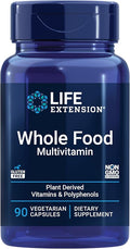 Life Extension Whole Food Multivitamin Plant-derived Vitamin D3 A B C &amp E Plus Minerals Plant extracts Stay Healthy from Head to Toe Gluten-Free Non-GMO Vegetarian 90 Capsules