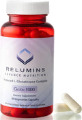 Relumins L-Glutathione Supplement Complex - Wellness Gift for Mom - World’s Most Advanced Reduced Glutathione 1000mg with Alpha Lipoic Acid for Smoother &amp Brighter Skin Made in USA - 60 Caps