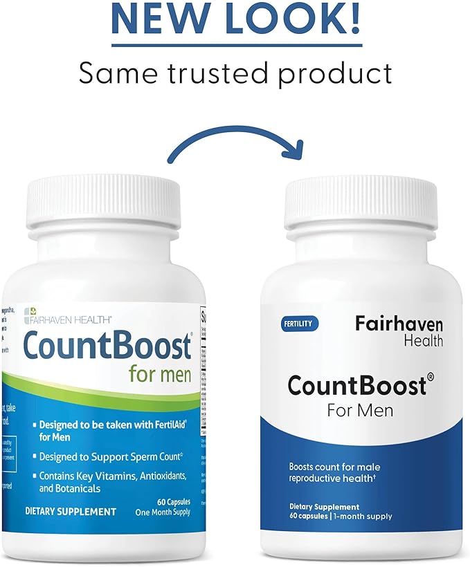 Fairhaven Health FertilAid for Men MotilityBoost and Countboost Combo | Fertility Supplements for Men | Male Fertility Supplement with Conception for him Prenatal Vitamin