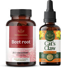 HERBAMAMA Beet Root and Cat's Claw Kit - Bundle of 21:1 Concentrate Beet Root and Cat's Claw Tincture 2 fl oz - Vegan Non-GMO Sugar &amp Alcohol-Free - 2 Pack