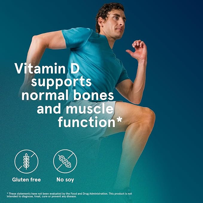Puori Vitamin D3 Softgels 2500 IU (62.5 mcg) - Fast Absorbing Vitamin D3 Supplements for Immune System Support Bone Health &amp Density and Healthy Muscle Functions - Non-GMO &amp Gluten-Free - 12