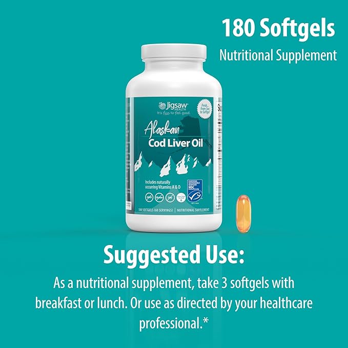 Jigsaw Health Bundle | Adrenal Cocktail 60 Servings (Jar) and Alaskan Cod Liver Oil 180 Softgels