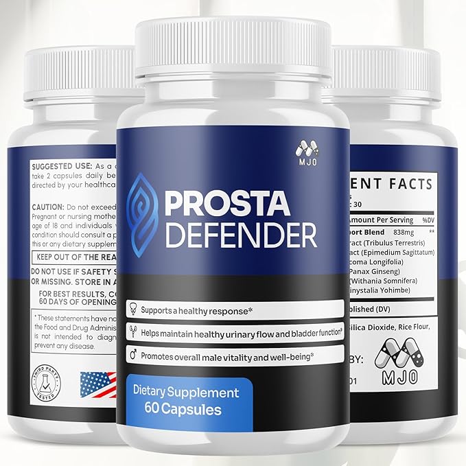 (3 Pack) Prosta Defender Capsules Official Prostadefender Pills with All Natural Ingredients Advanced Overall Health and Wellness Supplement Natural Maximum Strength Vitamin Formula (180 Capsules)