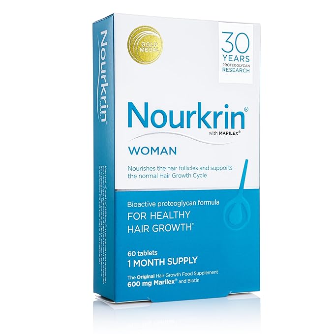 Nourkrin Woman for Healthy Hair Growth food supplement with Marilex biotin and silica 60 tablet pack (1 month supply)