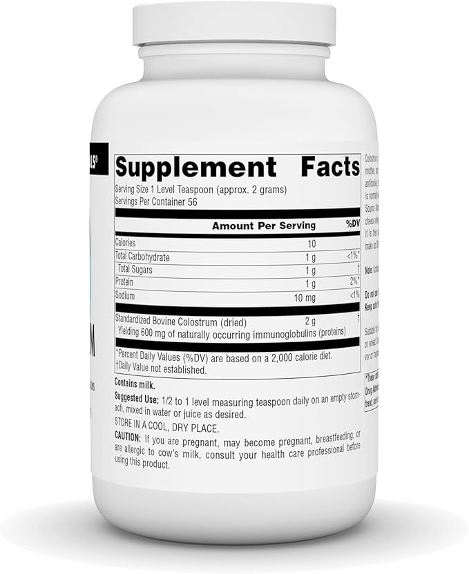 Source Naturals Colostrum Contains 30 Percent Immunoglobulins - 4 oz Powder