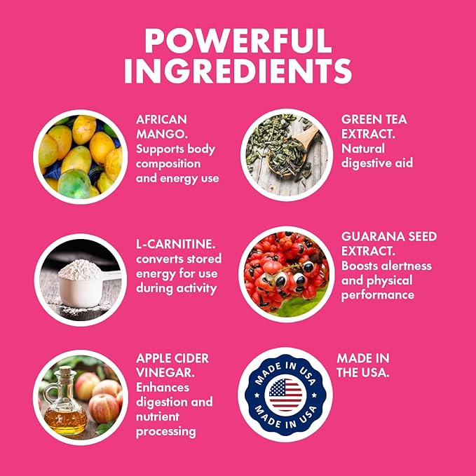 Yes You Can! Slim Down Dietary Supplements - with African Mango L-Carnitine Apple Cider Vinegar Green Tea Extract and Caffeine derived from Guarana Seed Extract 30 Capsules/1 Month Supply