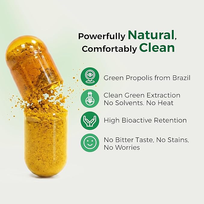 LABO Nutrition Brazilian Green Propolis Ultimate – Propolis Extract with 28mg Artepillin C and 5% Flavonoids Natural Bee Supplement for Immune Brain Support High Concentrate Propolis 60 Veg Capsx3