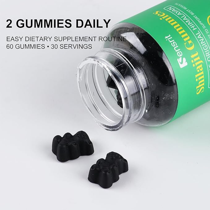 Shilajit Gummies 600mg | Himalayan Pure Shilajit Resin | Natural Energy Stamina Mental Clarity &amp Vitality Support for Men &amp Women | 60 Gummies | Raspberry Flavor | Vegan Non-GMO