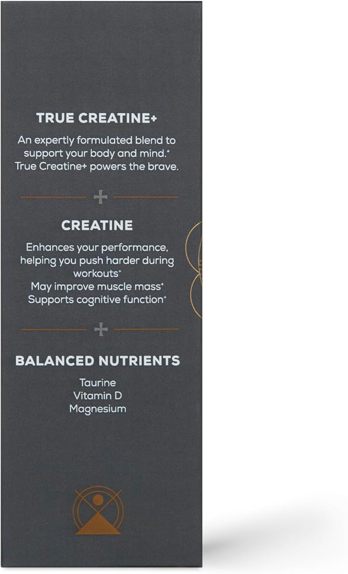 Ancient + Brave True Creatine+ Packets 15 x 6g Monohydrate Creatine Supplement with Taurine Magnesium and Vitamin D Supplement Womens Creatine Powder for Energy and Performance