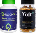 Volt03 Turmeric Curcumin (60 Capsules) + GlucodOX AMPK Activator (60 Capsules) – Complete Wellness Bundle for Joint Health Metabolic Balance Energy &amp Immune Support with Organic Ingredients
