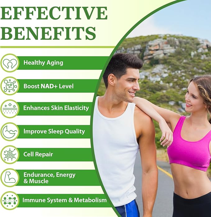 NMNH (Dihydronicotinamide Mononucleotide) NMN Supplement Alternative 500mg per Serving NAD NMNH Supplements for Women to Boost NAD+ Levels As We Age Anti Aging Energy Focus Non-GMO 240 Count