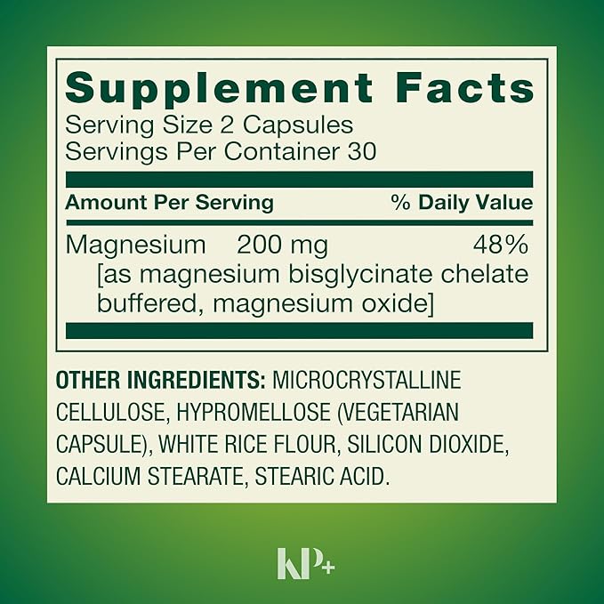 KP+ Magnesium 200 mg | Sleep Support | Bone &amp Muscle Health | 60 Vegetarian Capsules | Pack of 3