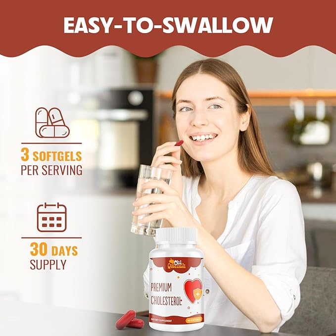 Cholesterol Supplements with Plant Sterols Niacin Red Yeast Rice Citrus Bergamot Garlic Cholesterol Supplement Support Normal Cholesterol Levels 90 Softgels