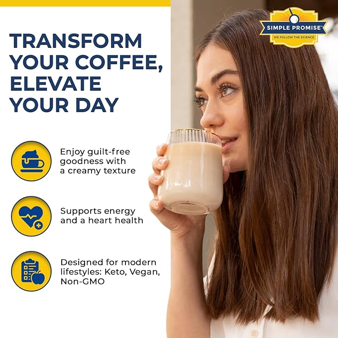 Simple Promise SlimBliss - Sugar Free Coffee Creamer with MCT Oil Powder - Supports Metabolism Energy and Digestion - MCT Powder for Coffee Keto Coffee Creamer Healthy Mocha Creamer - 30 Servings