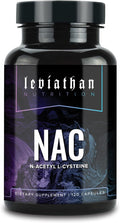 Leviathan Nutrition NAC Supplement N-Acetyl Cysteine for Lung Liver Immune Support - Potent Antioxidant Support to Boost Glutathione Levels 600mg 120 Capsules
