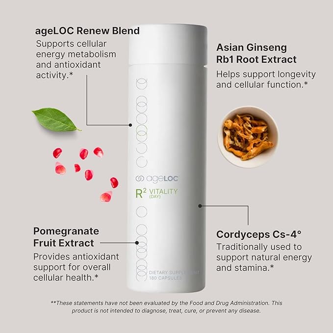 ageLOC Nu Skin R² Day - 1 Pack - Antioxidant Supplement with Resveratrol &amp Alpha-Lipoic Acid | Supports Energy Metabolic Processes &amp General Wellness