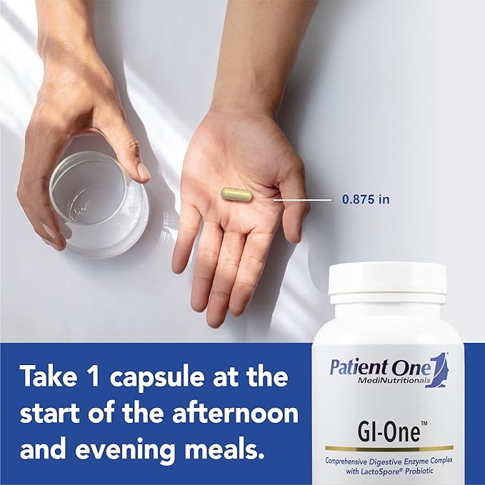Patient One GI-One | Supplement to Support Food Metabolism and Nutrient Absorption* | with Digestive Enzyme Complex and More | 90 Capsules