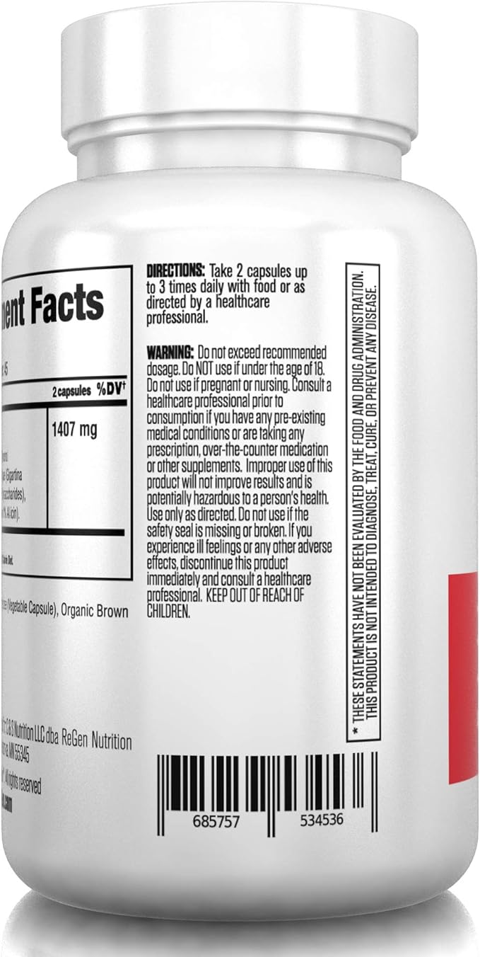 Re+Gen Nutrition Outbreak Support Supplement Cold Sore &amp Lysine Rescue Immune Health Capsules Natural Support for Adults Zinc Vitamin C L-lysine Amino Acid Lips &amp Skin Health 120 &amp 9